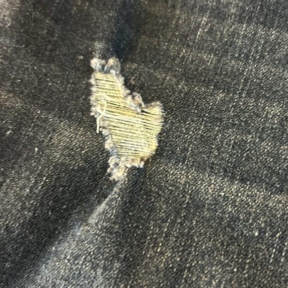 Code Bleu High Rise Straight Ankle Jean Stretch Distressed Raw Hem Dark Wash 20W - Picture 11 of 15